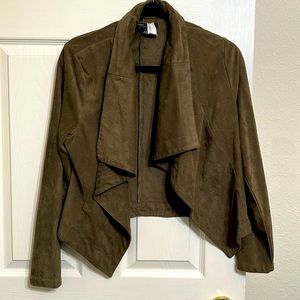 Suede Green/Charcoal Cardigan